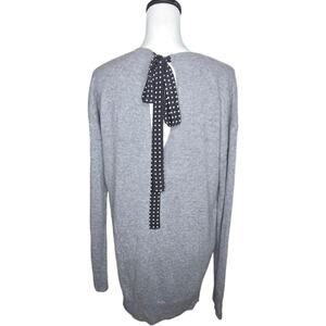 Equipment Gafton Polka Dot Tie Back Cashmere Silk Sweater‎ Gray Size M